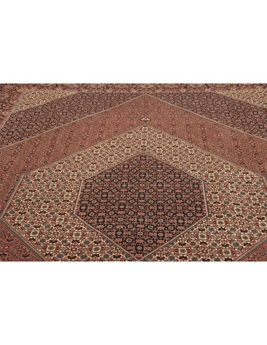 Rug Bidjar with silk Persia sky blue 256x355