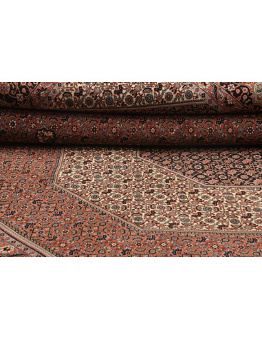 Rug Bidjar with silk Persia sky blue 256x355