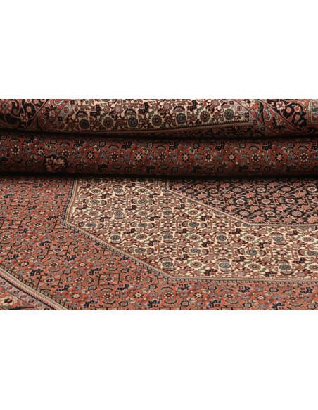 Rug Bidjar with silk Persia sky blue 256x355