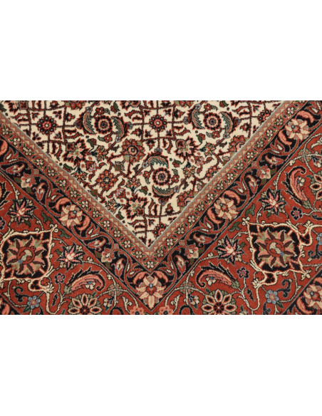Rug Bidjar with silk Persia brown maroon 250x337