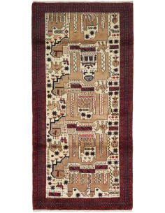 Baluch 92x200 Cm Baluch, Persia, Hand-carded Wool, Cotton,