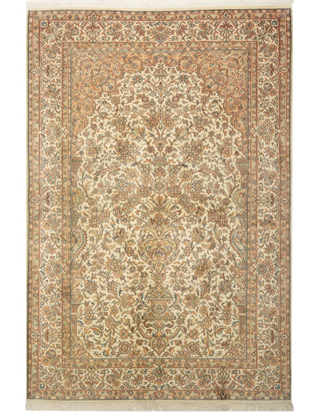 Rug Kashmir India maroon brown 126x186