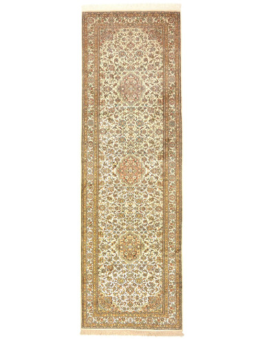 Rug Kashmir India maroon green 78x272