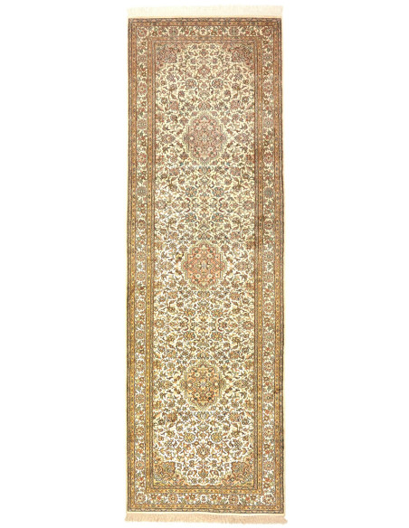 Rug Kashmir India maroon green 78x272