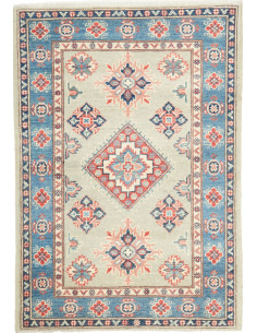 Tappeto Kazak Afghanistan beige azzurro 80x117