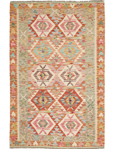 Kilim 120x186 Cm Kilim Afghanistan Lana Cardata A Mano Trama