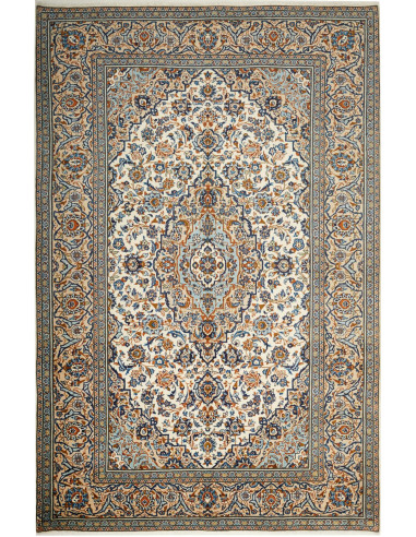 Tappeto Kashan Persia azzurro grigio 200x304