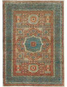 Rug Mamlouk Pakistan 128x178 Terracotta Teal