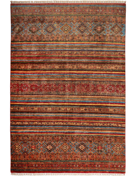 Tappeto Samarkand Pakistan marrone arancione 205x302