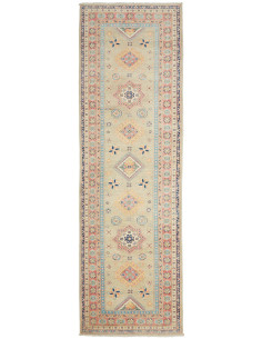 Tappeto Kazak Afghanistan marrone azzurro 84x287