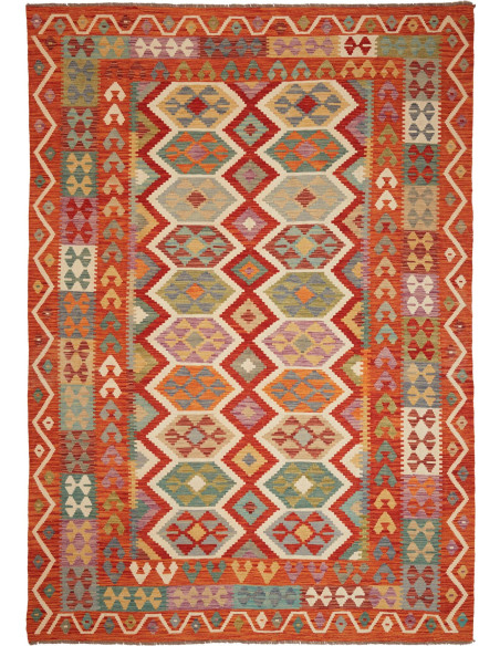 Kilim 201x288 Cm Kilim Afghanistan, Lana Cardata A Mano,