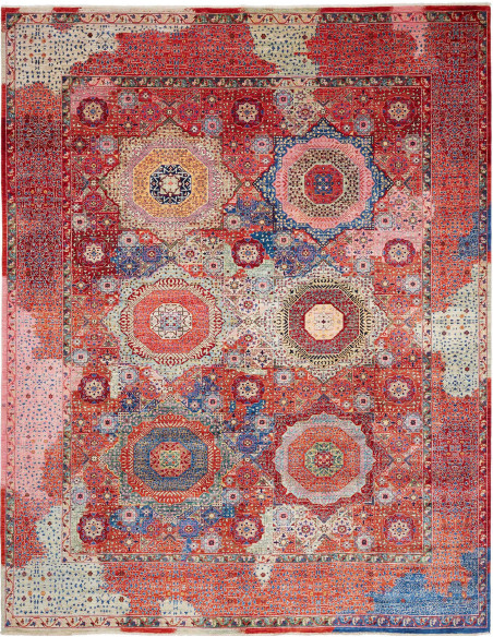 Mamlouk 274x353 Cm Mamlouk, Pakistan, Lana Cardata A Mano