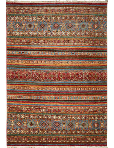 Tappeto Samarkand Pakistan 210x297 Blu Petrolio