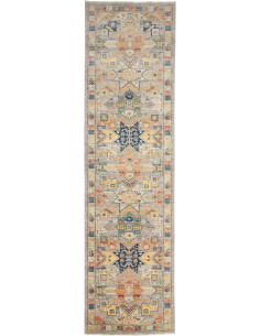 Tappeto Tribal Pakistan 79x292 Grigio-beige Blu