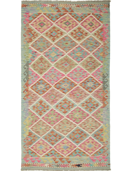 Kilim 100x194 Cm Kilim, Afghanistan, Hand-carded Wool warp:
