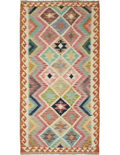 Kilim 101x202 Cm Kilim Afghanistan Hand-carded Wool warp: