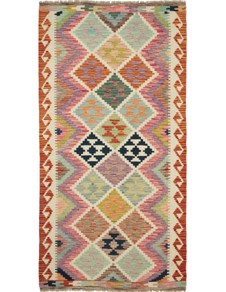 Kilim 101x203 Cm Kilim Afghanistan Hand-carded Wool warp: