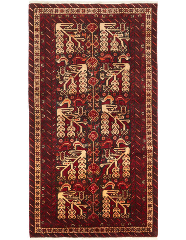 Baluch 102x190 Cm Baluch Persia Hand-carded Wool (warp: