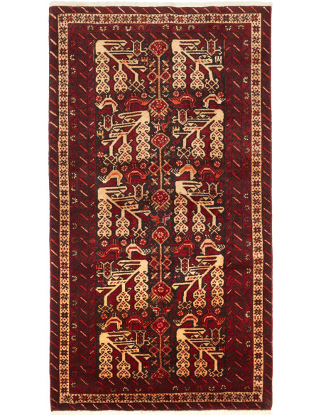Baluch 102x190 Cm Baluch Persia Hand-carded Wool (warp: