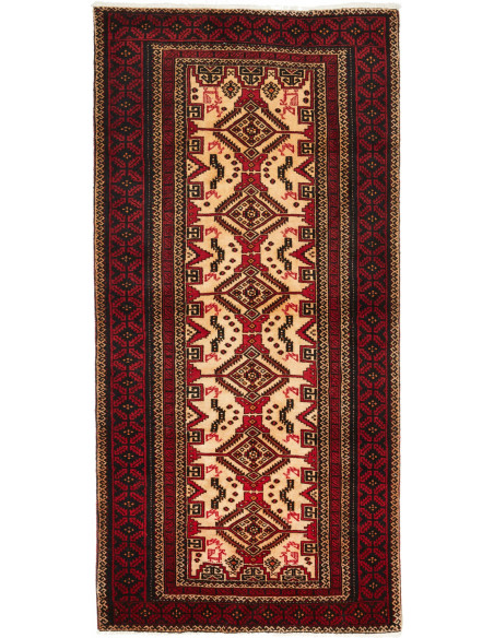 Baluch 100x208 Cm Baluch Persia Hand-carded Wool