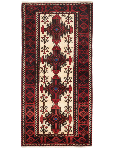 Baluch 96x199 Cm Baluch, Persia, Hand-carded Wool (warp:
