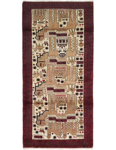 Baluch 92x200 Cm Baluch, Persia, Hand-carded Wool, Cotton,