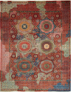 Mamlouk 274x353 Cm Mamlouk, Pakistan, Lana Cardata A Mano