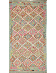 Kilim 100x194 Cm Kilim, Afghanistan, Hand-carded Wool (warp: