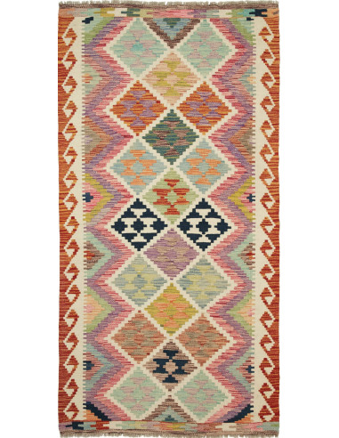 Kilim 101x203 Cm Kilim Afghanistan Hand-carded Wool (warp: