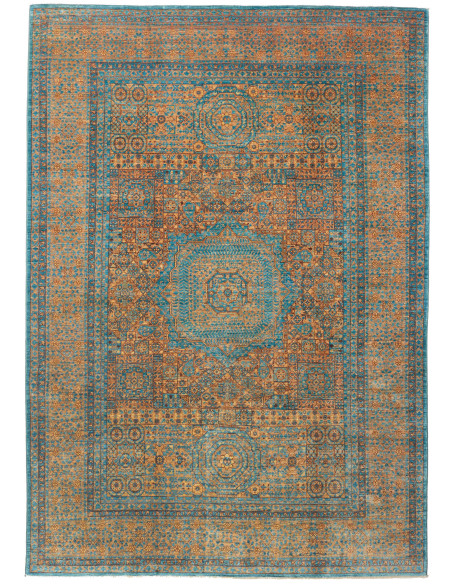 Tappeto Mamlouk Pakistan 205x297 Turchese Antic
