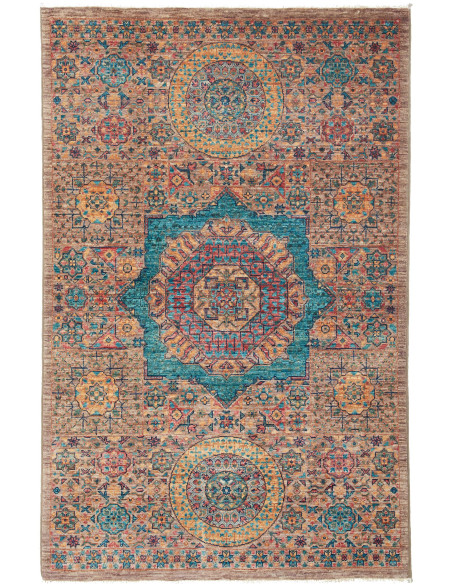 Rug Mamlouk Pakistan 99x155 Sandy Brown Turquoi