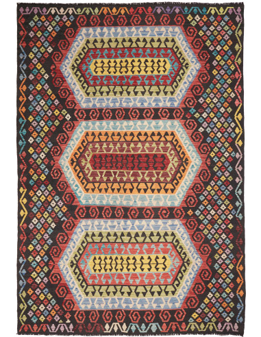 Kilim 201x289 Cm Kilim Afgano In Lana Cardata A Mano