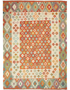 Kilim 207x288 Cm Kilim Afghano, Lana Cardata A Mano (ordito: