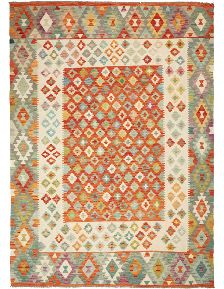 Kilim 207x288 Cm Kilim Afghano, Lana Cardata A Mano (ordito:
