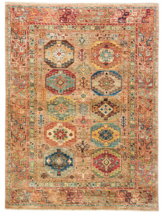 Tribal 147x199 Cm Tribal, Pakistan, Lana Cardata A Mano,