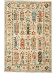 Tribal 126x189 Cm Tribal, Pakistan, Lana Cardata A Mano,