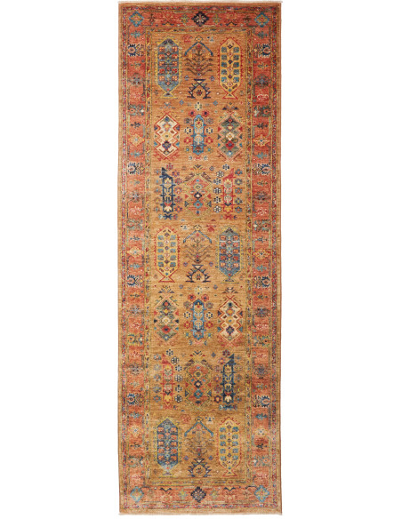 Tappeto Tribal Pakistan 80x260 Ocra Dorato Terr