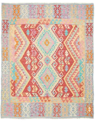 Kilim 154x190 Cm Kilim, Afghanistan, Lana Cardata A Mano