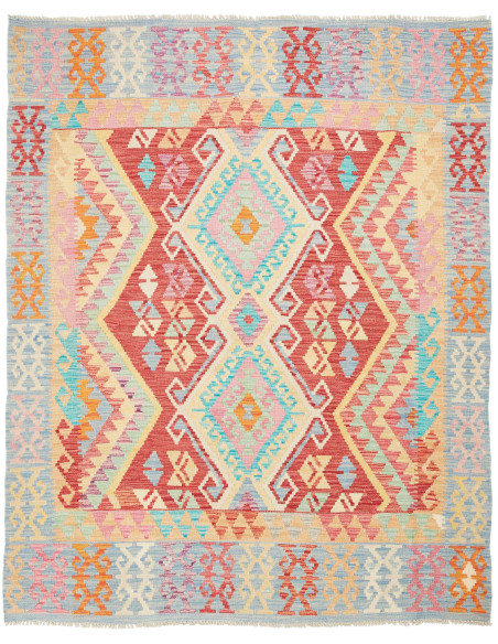 Kilim 154x190 Cm Kilim, Afghanistan, Lana Cardata A Mano