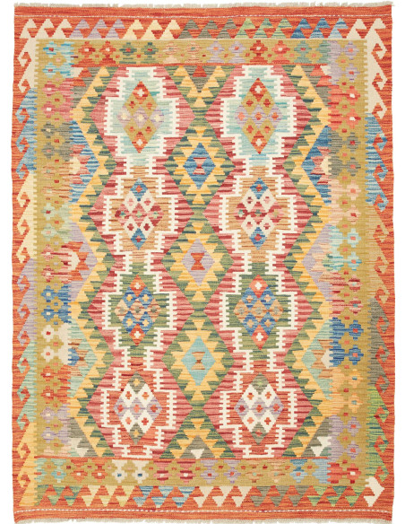 Kilim 145x194 Cm Afghan Kilim Made Of Hand-carded Wool.