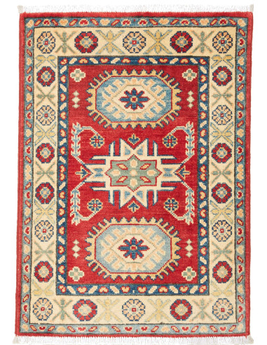 Kazak 63x91 Cm Kazak, Pakistan, Lana Cardata A Mano (ordito: