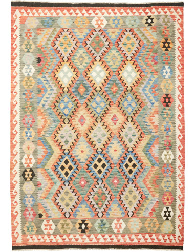 Kilim 202x286 Cm Kilim Afghanistan, Hand-carded Wool (cotton