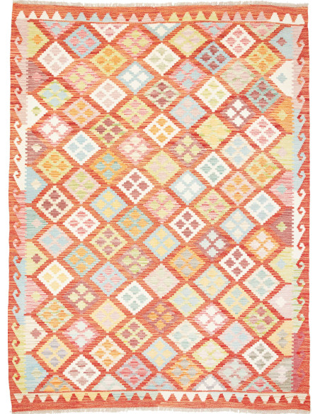 Kilim 183x241 Cm Kilim Afghanistan Hand-carded Wool, Cotton