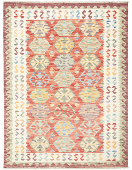 Kilim 133x173 Cm Kilim, Afghanistan, Lana Cardata A Mano