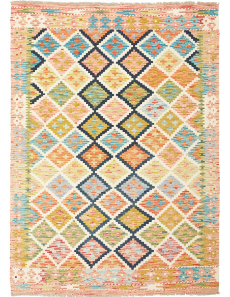 Kilim 132x184 Cm Kilim, Afghanistan, Lana Cardata A Mano
