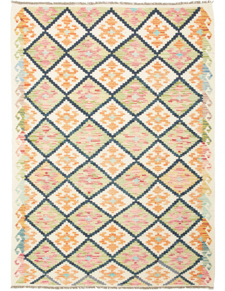Kilim 128x180 Cm Kilim Afghanistan. Lana Cardata A Mano