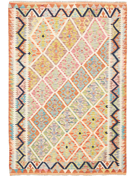Kilim 128x184 Cm Kilim Afghano, Lana Cardata A Mano