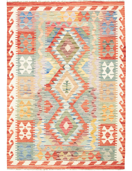Kilim 124x175 Cm Kilim, Afghanistan, Lana Cardata A Mano