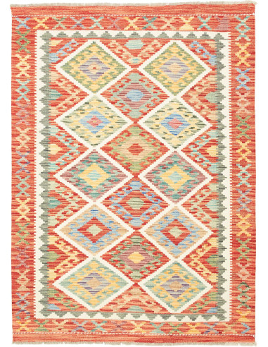 Kilim 128x176 Cm Kilim, Afghanistan, Lana Cardata A Mano