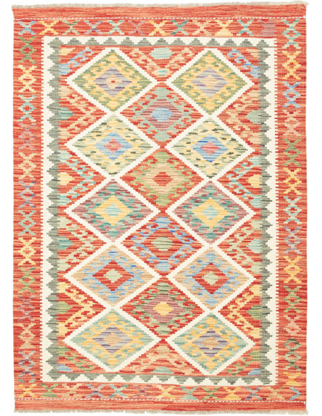 Kilim 128x176 Cm Kilim, Afghanistan, Hand-carded Wool (warp: